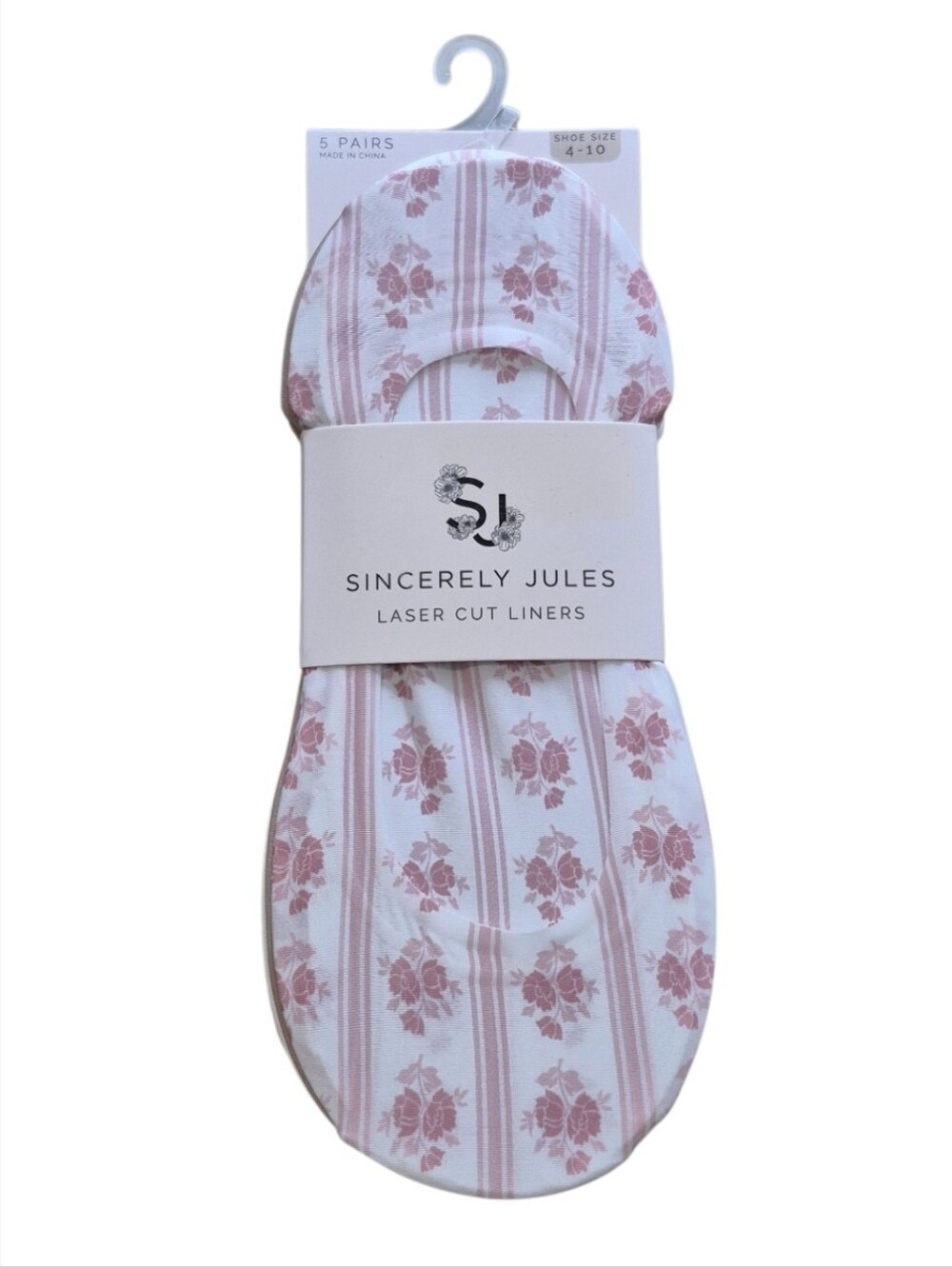 Sincerely Jules Laser Cut Liners 5 Pack Multi Pink Neutral Floral Size 4-10 NWT